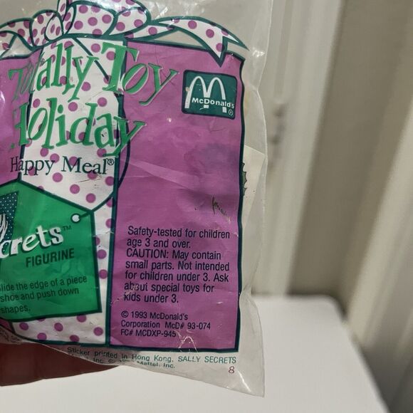 McDonald's Happy Meal Toy 1993 Sally Secrets Holiday Toy Doll w/ Stickers NEW - Picture 5 of 8